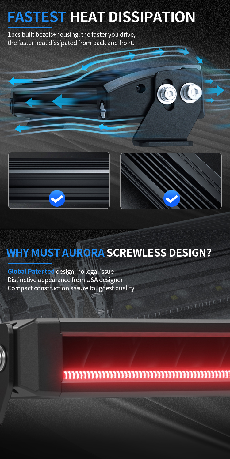 AURORA Single Row 40' Led Light Bar  4